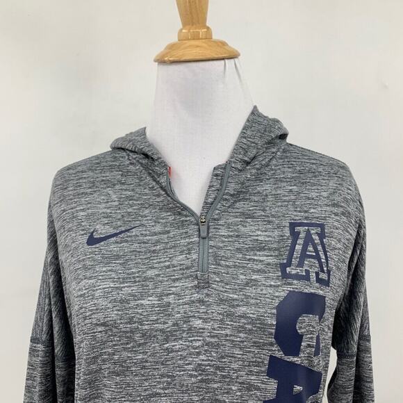 Nike Arizona Wildcats Hoodie Womens XS Extra Small Gray DriFit 1/4 Zip Pullover - Picture 3 of 14